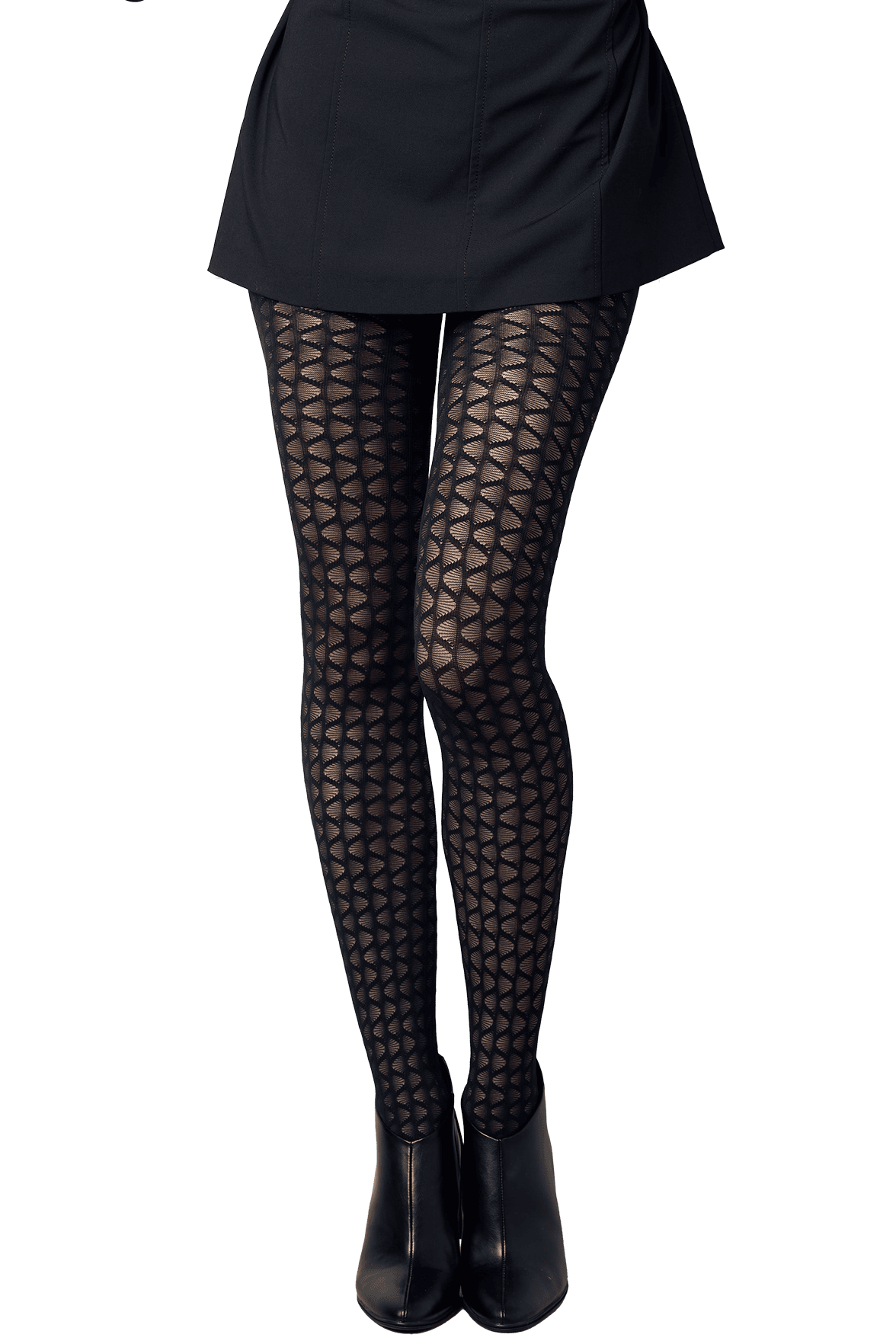 Collant Motif Graphique Vagues 40D Fashion Hortense - Noir