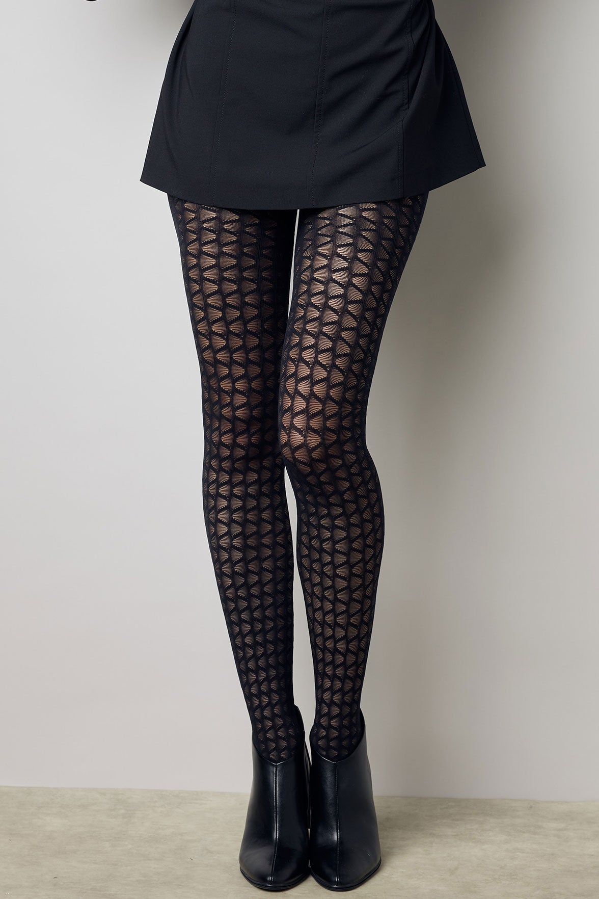 Collant Motif Graphique Vagues 40D Fashion Hortense - Noir