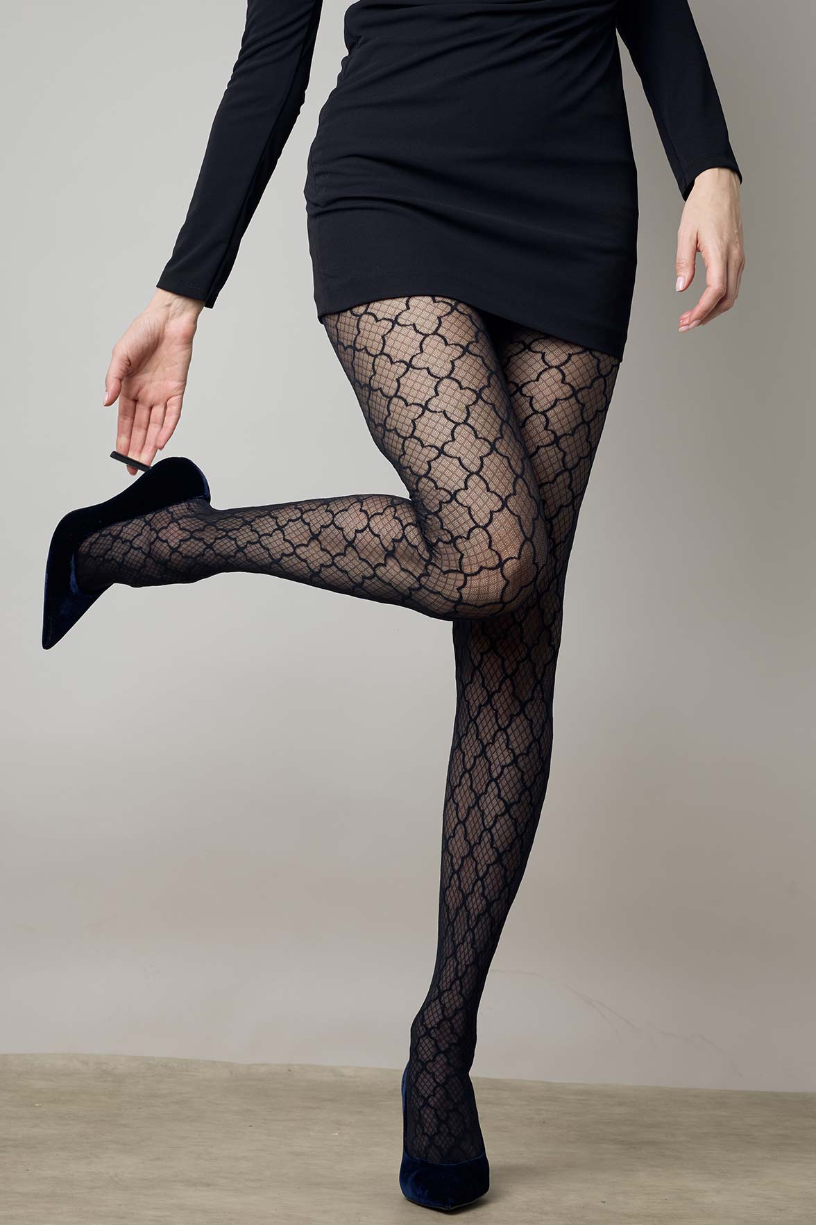 Collant Motif Arabesque 40D Création - Noir