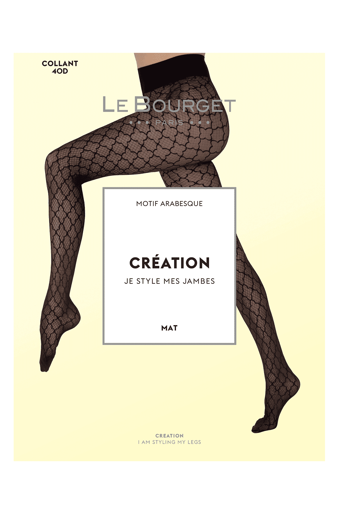Collant Motif Arabesque 40D Création - Noir
