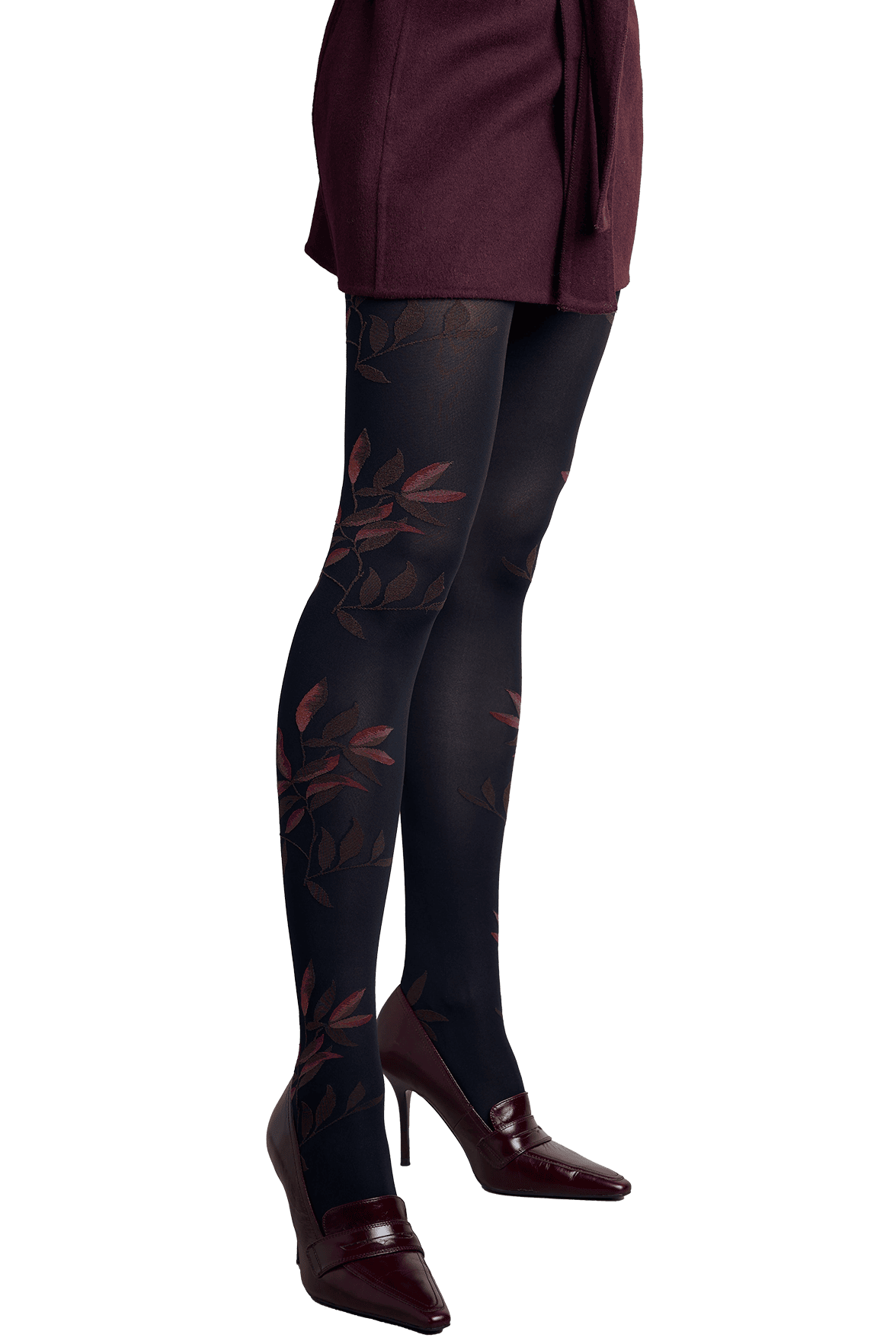 Collant Motif Floral 45D Fashion Hanna - Noir