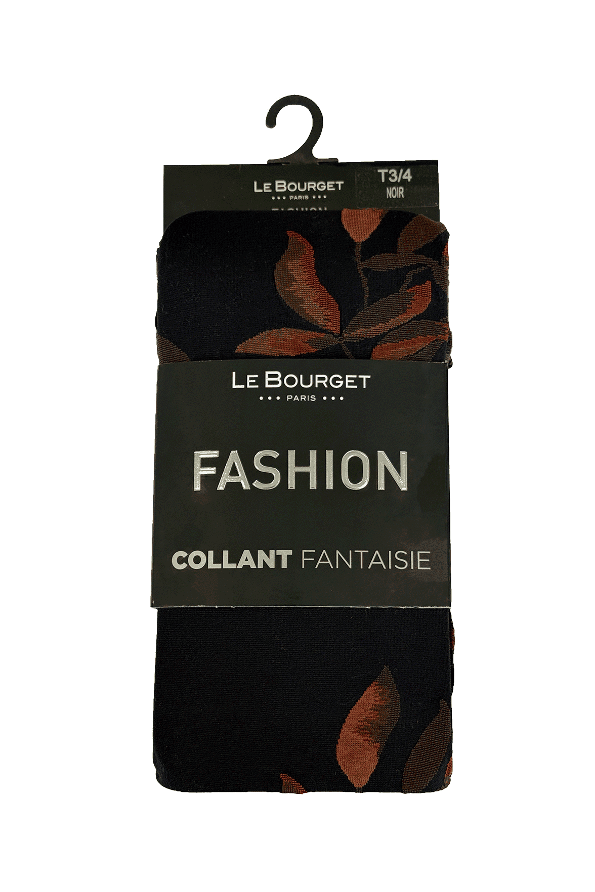 Collant Motif Floral 45D Fashion Hanna - Noir