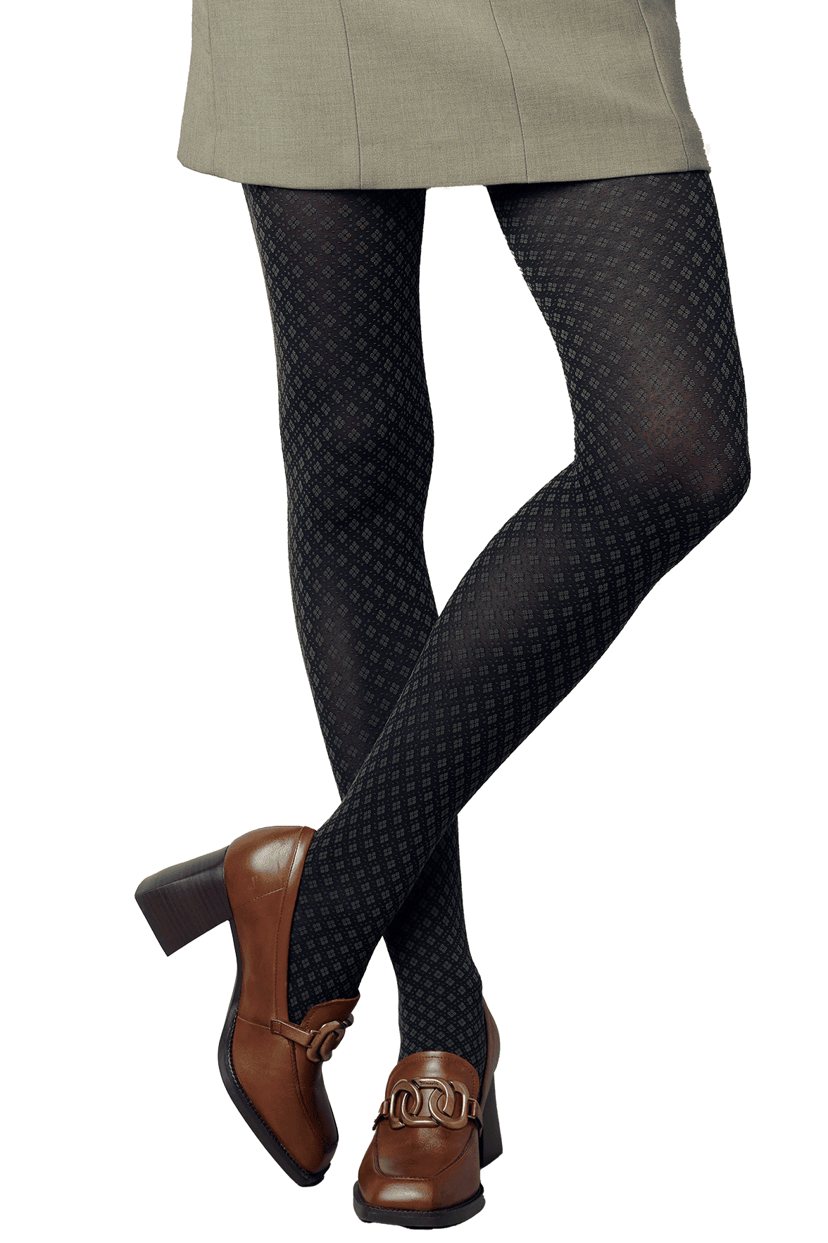 Collant Motif Géométrique 55D Fashion Honorine - Noir / Kaki