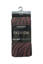 Collant Semi-Opaque Fantaisie Motif Zèbre 40D Fashion Gaïa - Chocolat