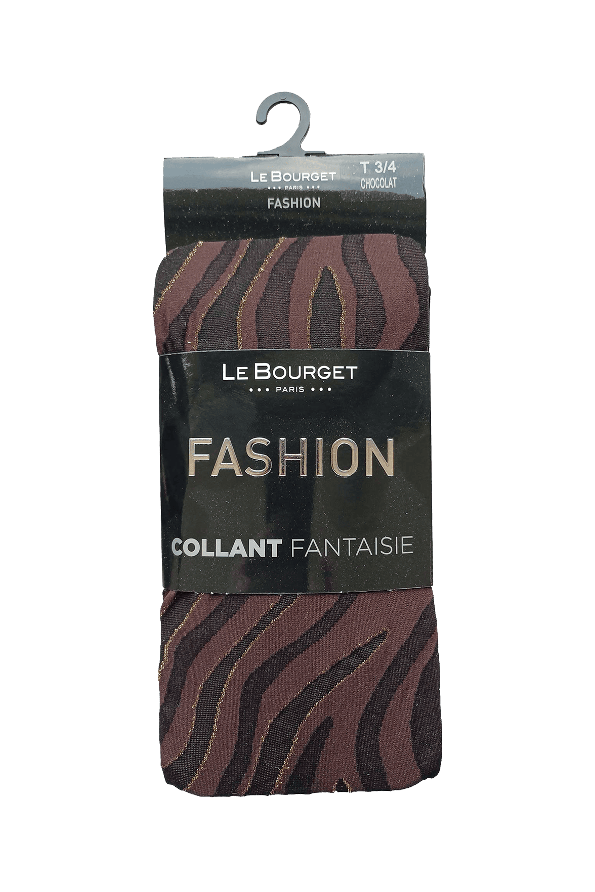 Collant Semi-Opaque Fantaisie Motif Zèbre 40D Fashion Gaïa - Chocolat