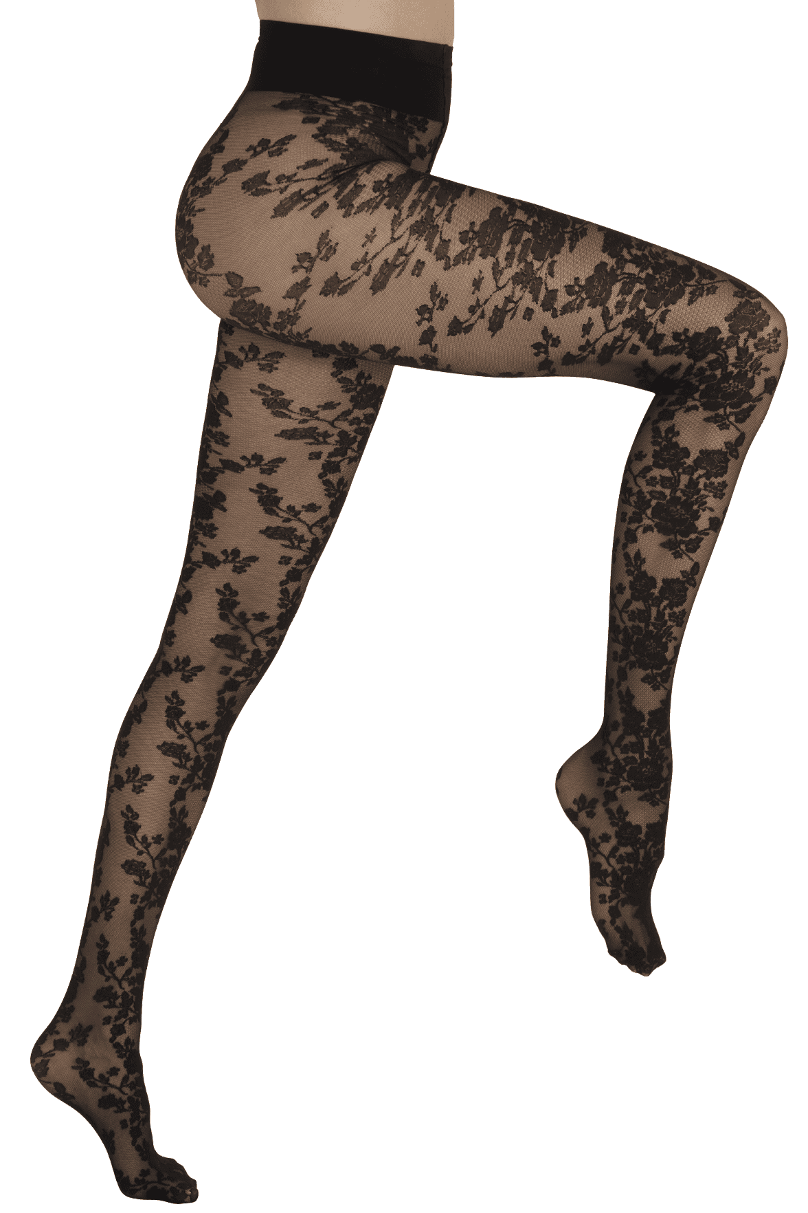 Collant Transparent 20 Deniers à Motif Dentelle Floral – Élégance