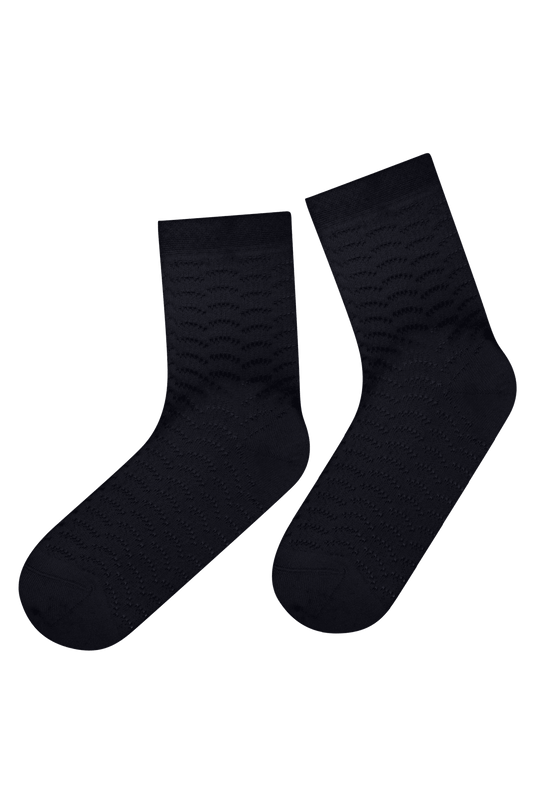 Socquettes Fantaisies Effet de Maille - Noir