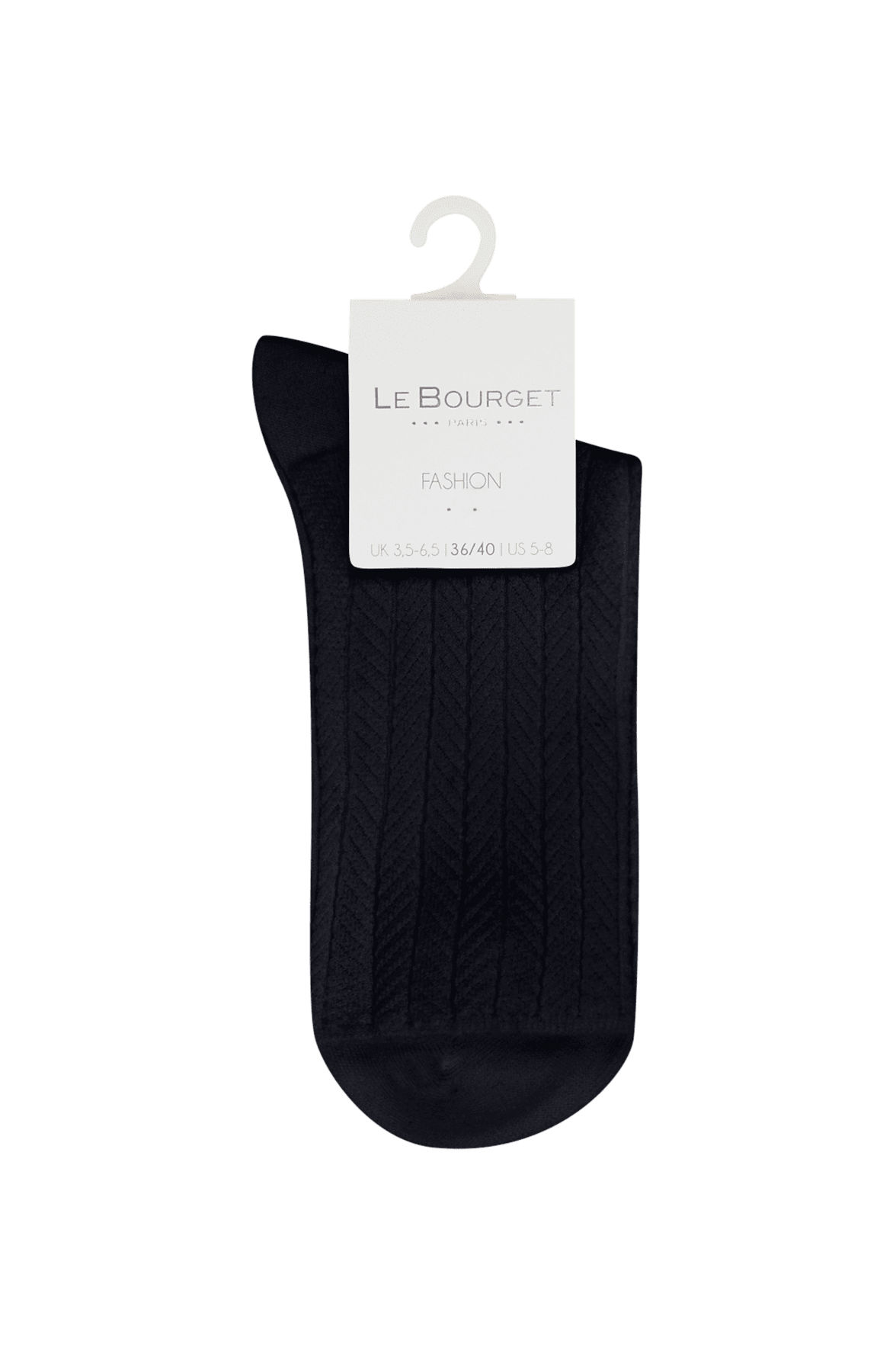 Chaussettes Fantaisies Effet de Maille Torsades - Noir