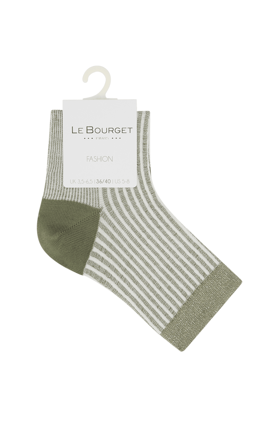 Socquettes Fantaisies Motif Rayures - Kaki