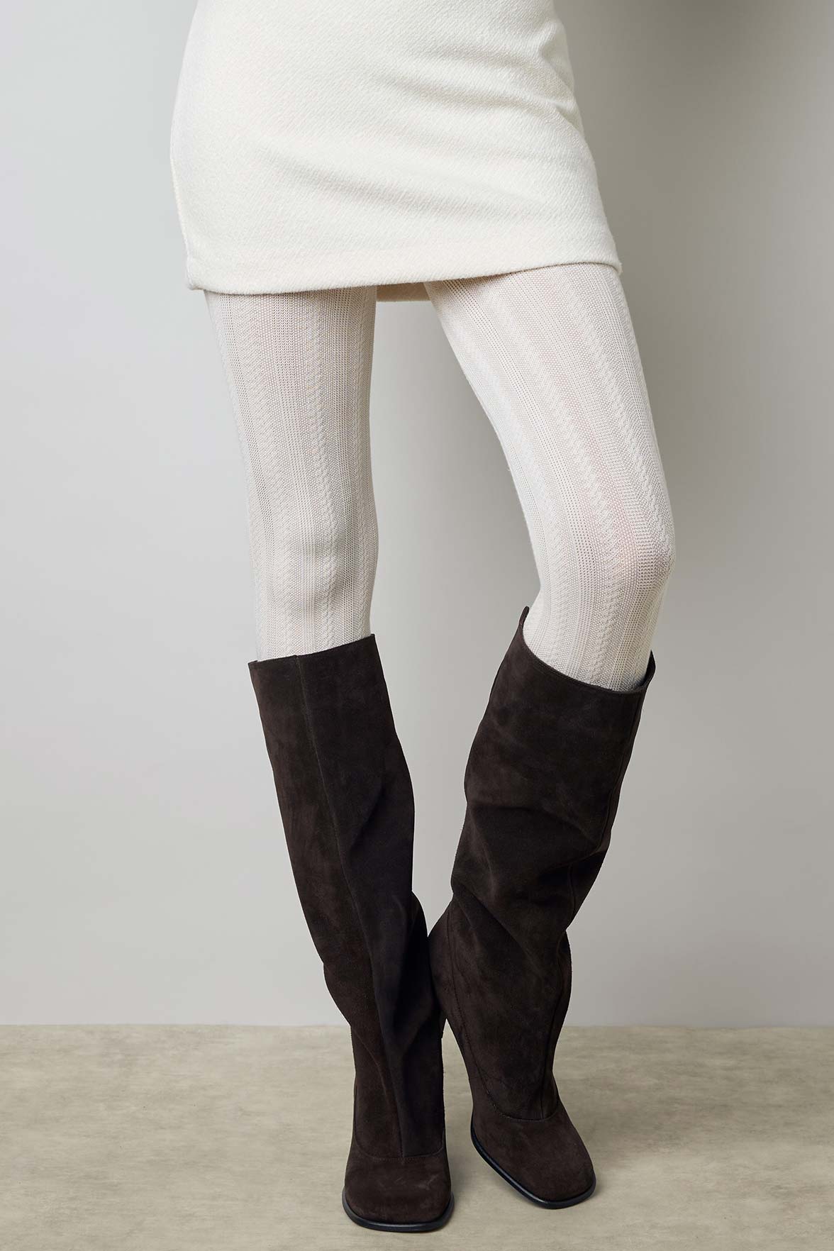 Collant Opaque Coton Fantaisie Motif Torsades Matière - Wool