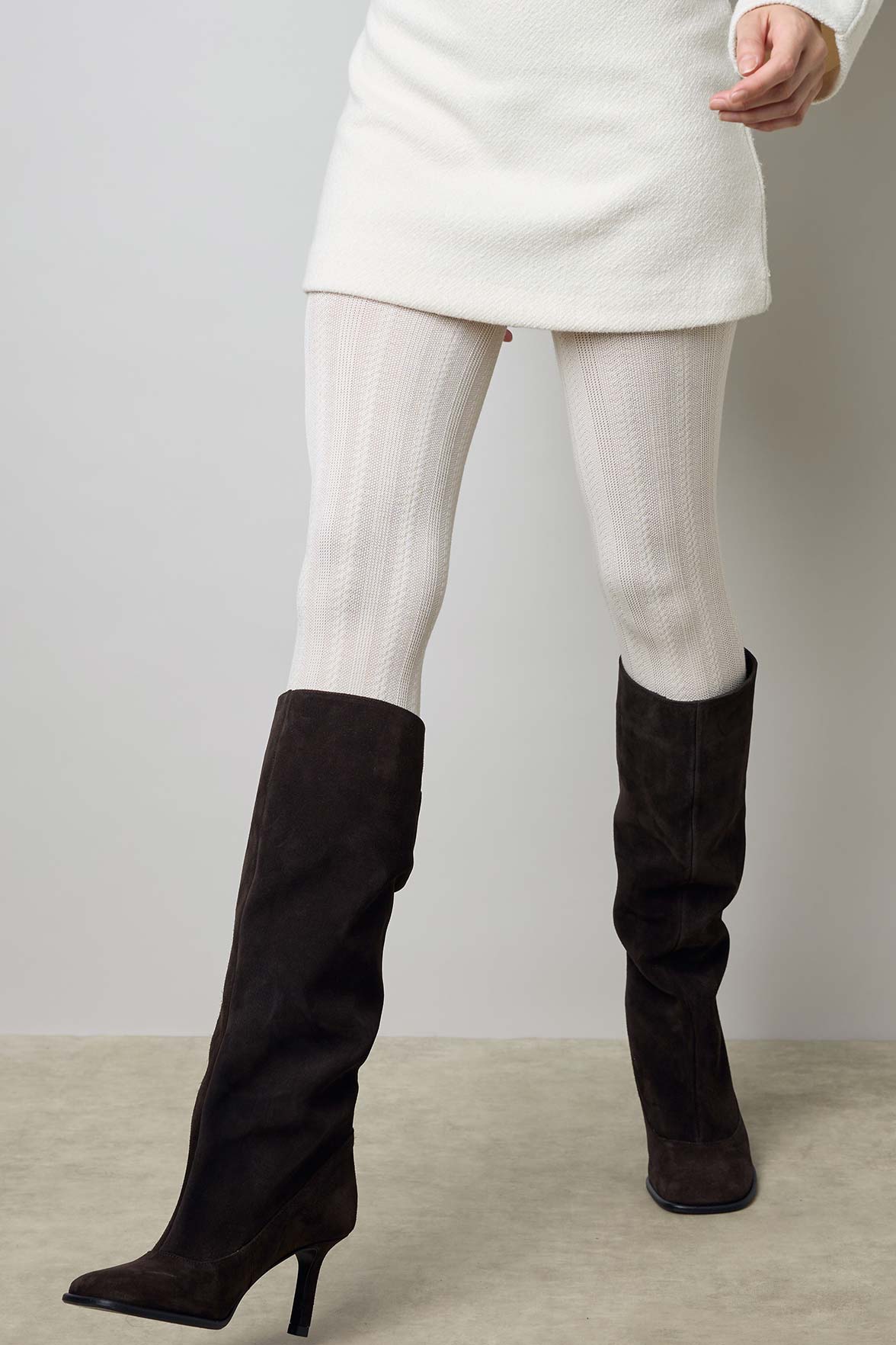 Collant Opaque Coton Fantaisie Motif Torsades Matière - Wool