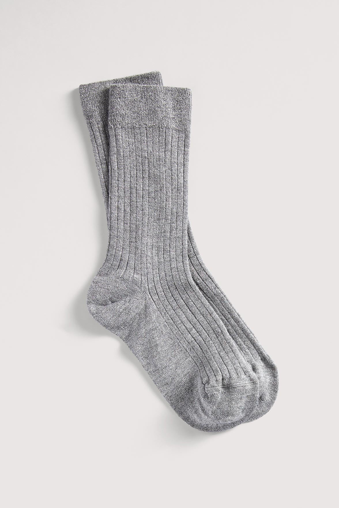 Chaussettes Fantaisies Côtelées Lurex - Argent
