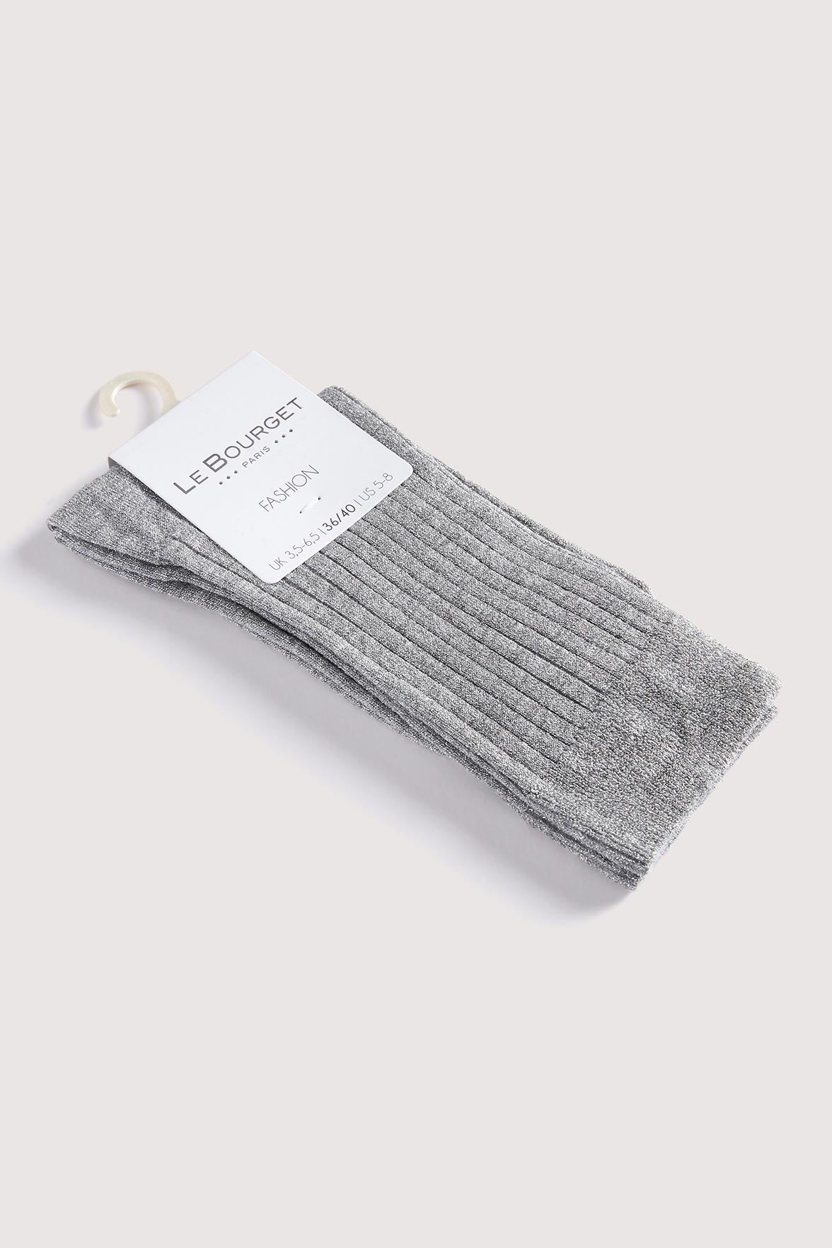 Chaussettes Fantaisies Côtelées Lurex - Argent