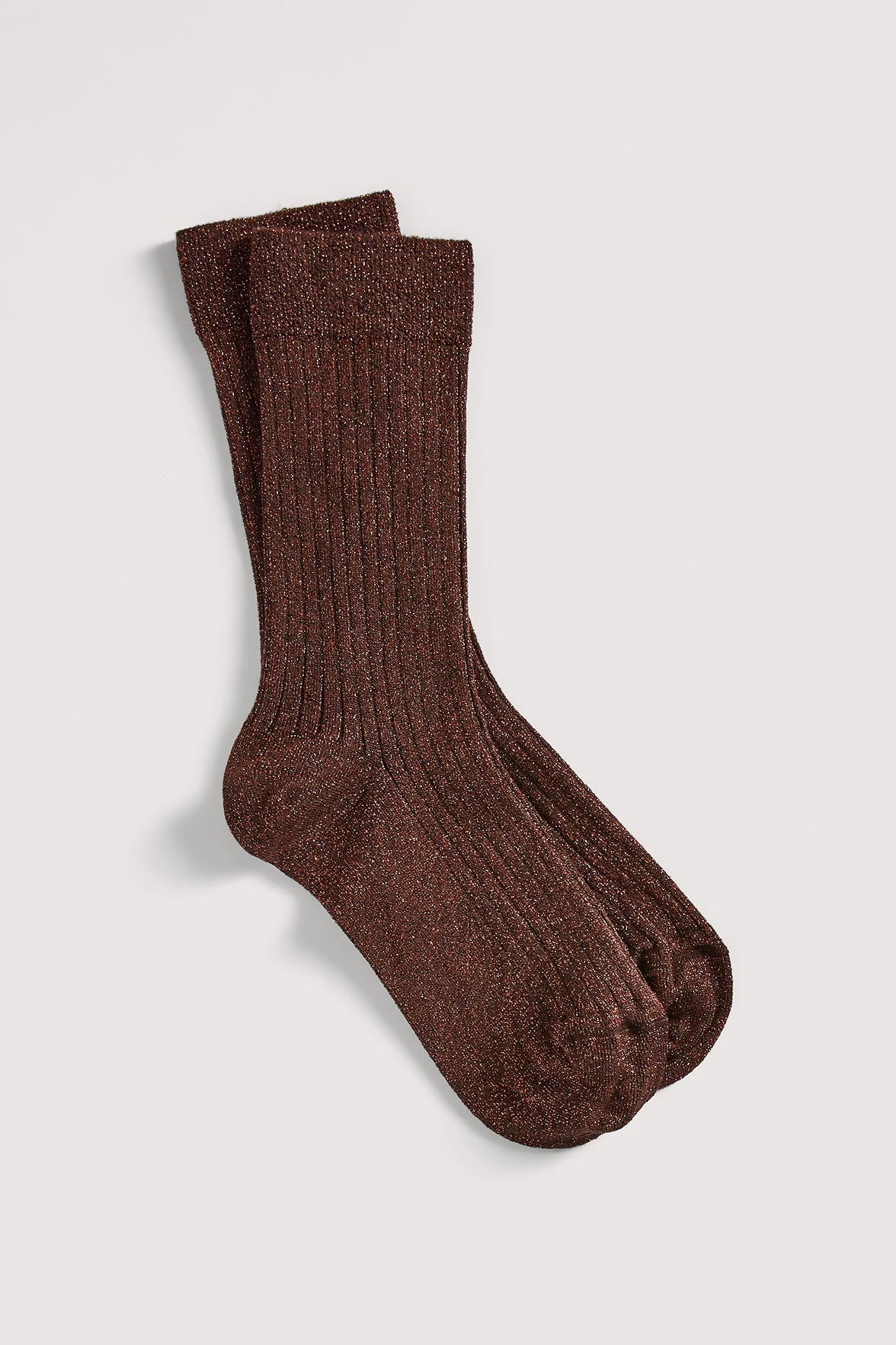 Chaussettes Fantaisies Côtelées Lurex - Bronze