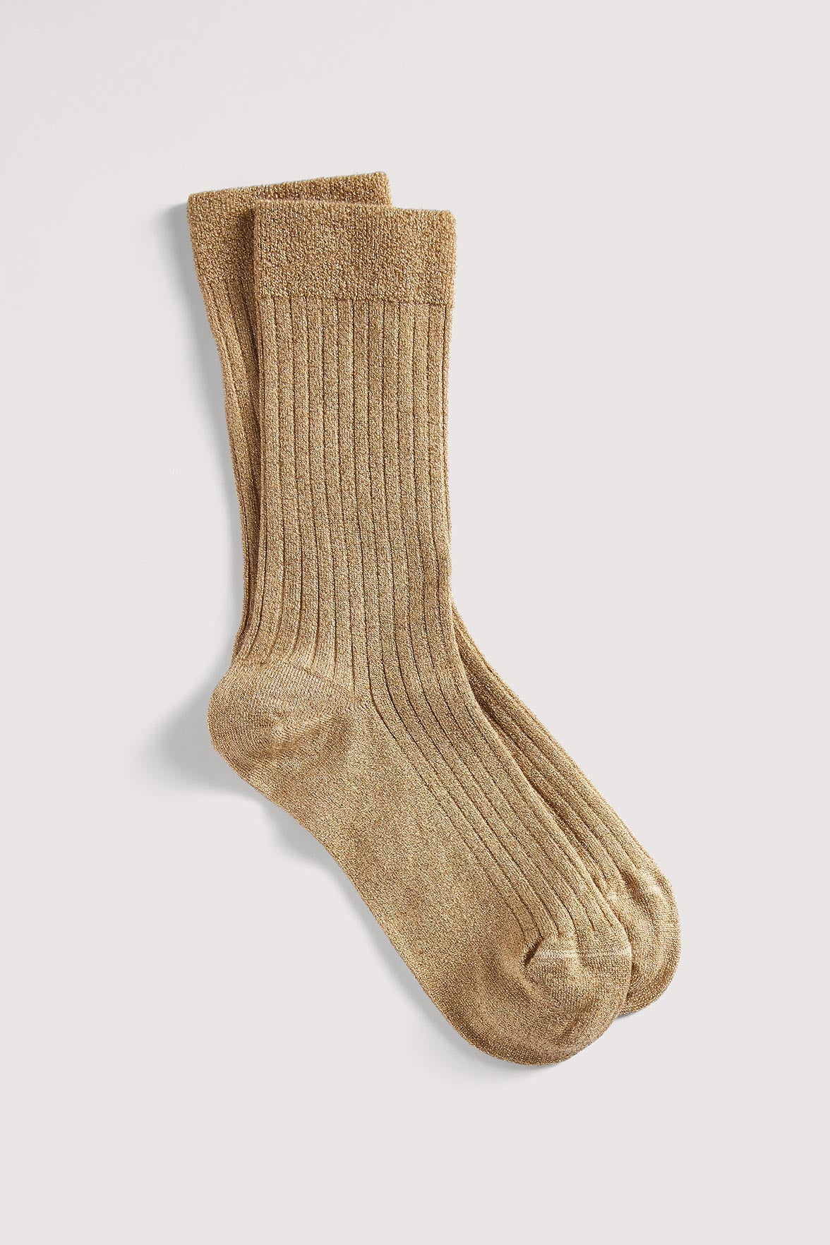 Chaussettes Fantaisies Côtelées Lurex - Or