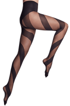 Collant Opaque Motif Géométrique Art Déco 20D/45D Création - Noir