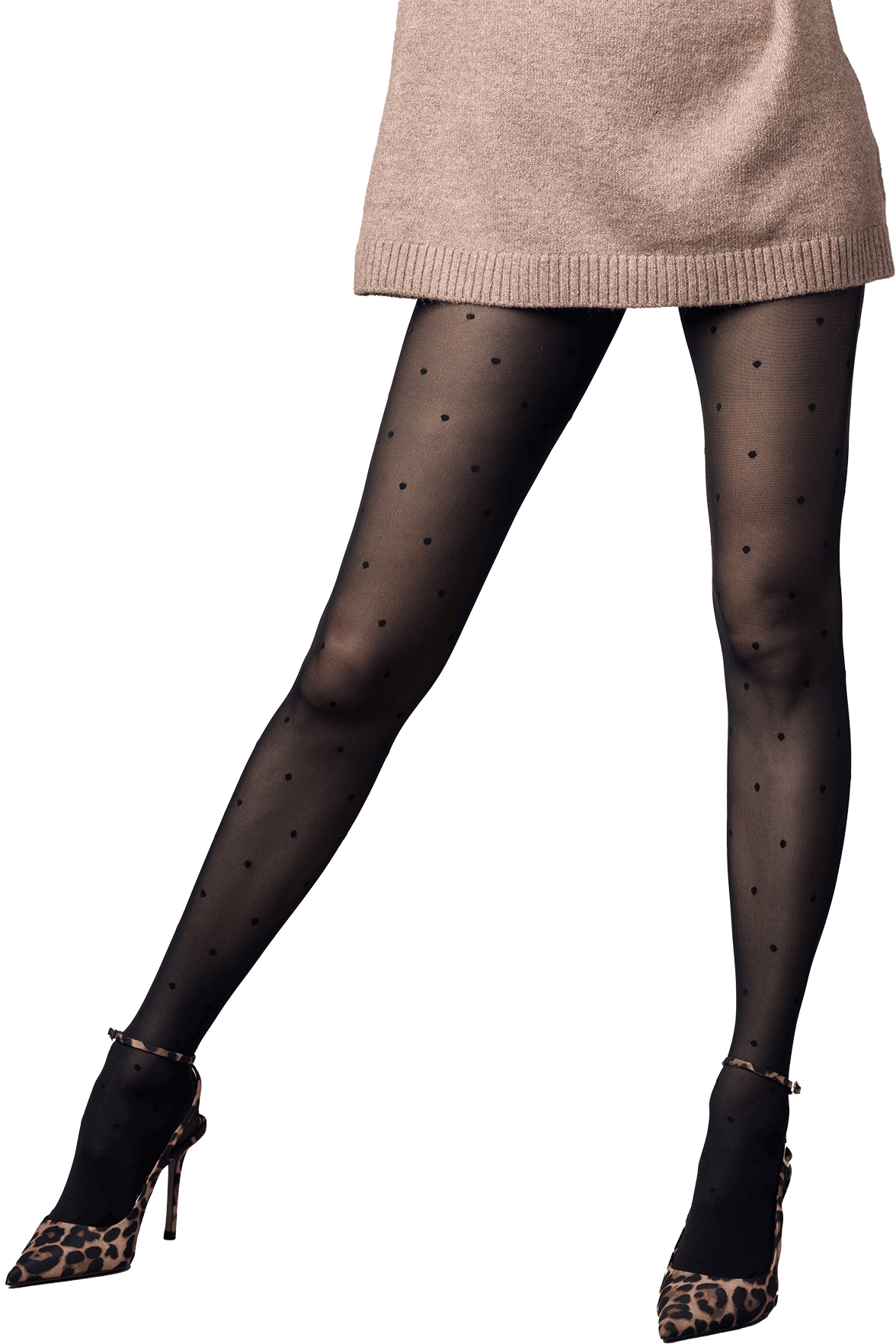 Collant Motif Plumetis 35D Fashion Fabiana - Noir