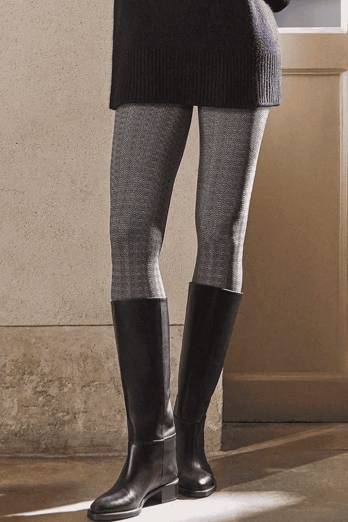 Collant Motif Chevron 55D Fashion Falone - Gris