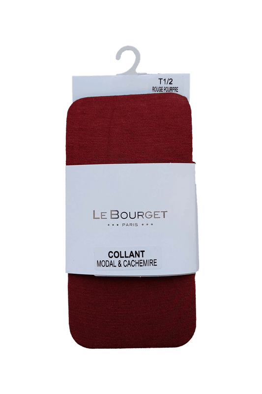 Collant Opaque Micro Modal-Cachemire Fashion Matière Fébronie - Rouge Pourpre