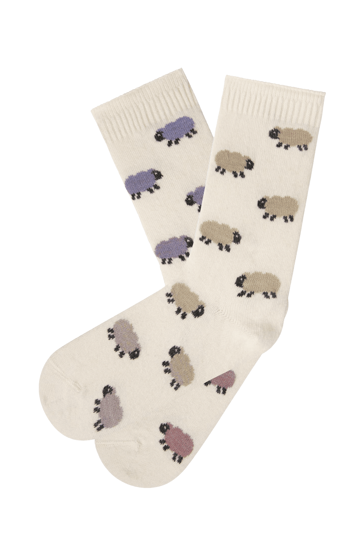 Chaussettes Fantaisies Motif Moutons - Naturel