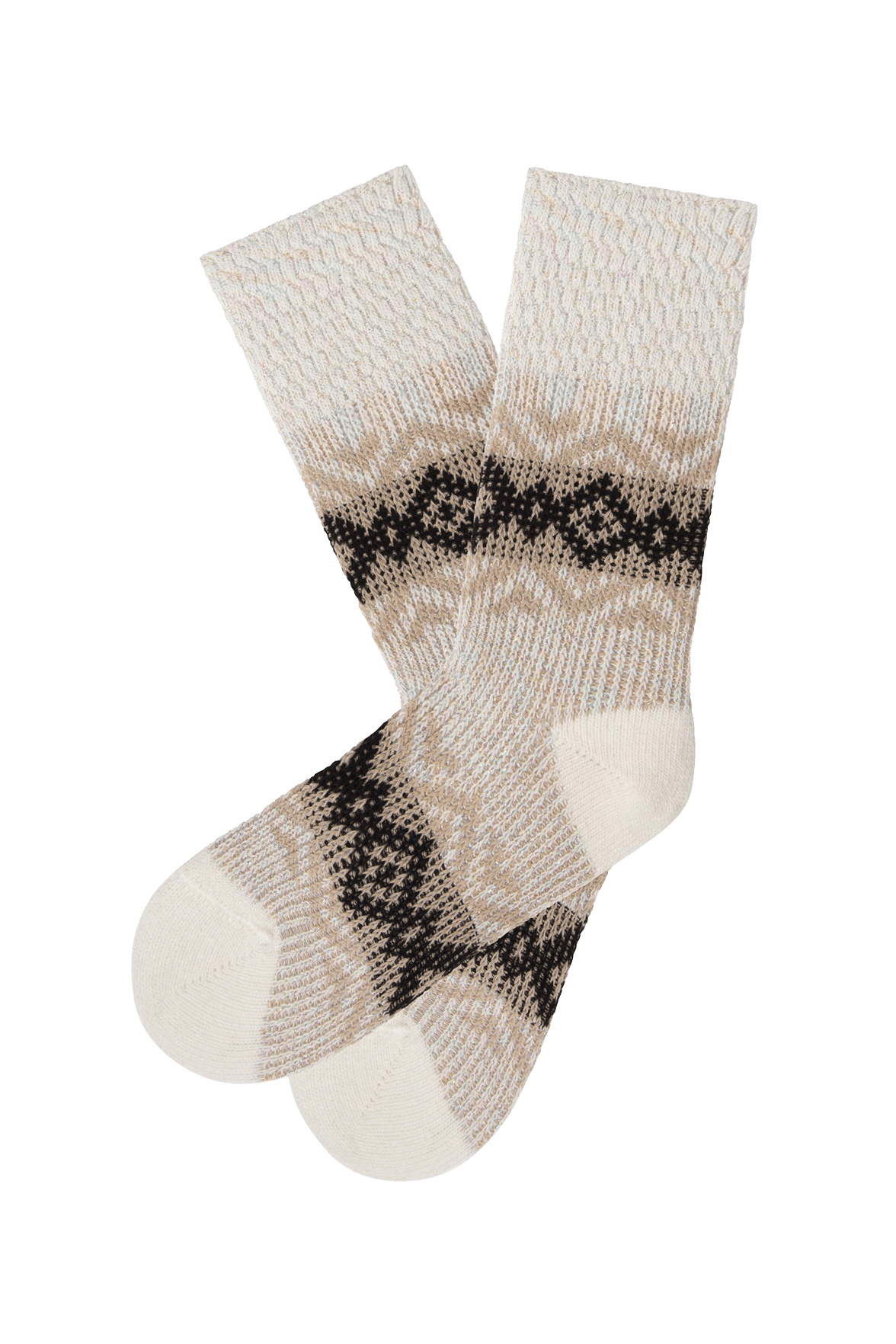 Chaussettes Fantaisies Motif Jacquard - Naturel