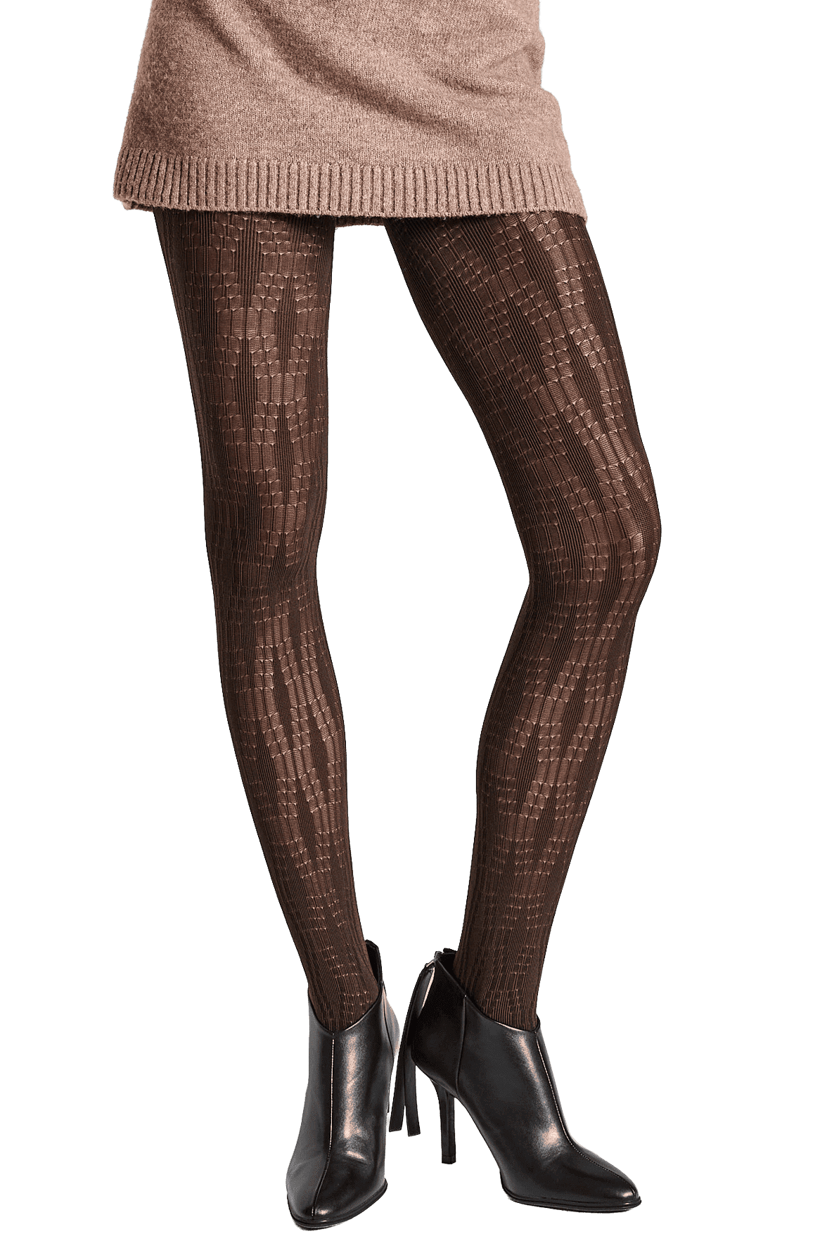 Collant Motif Géométrique 45D Fashion Ilona - Chocolat