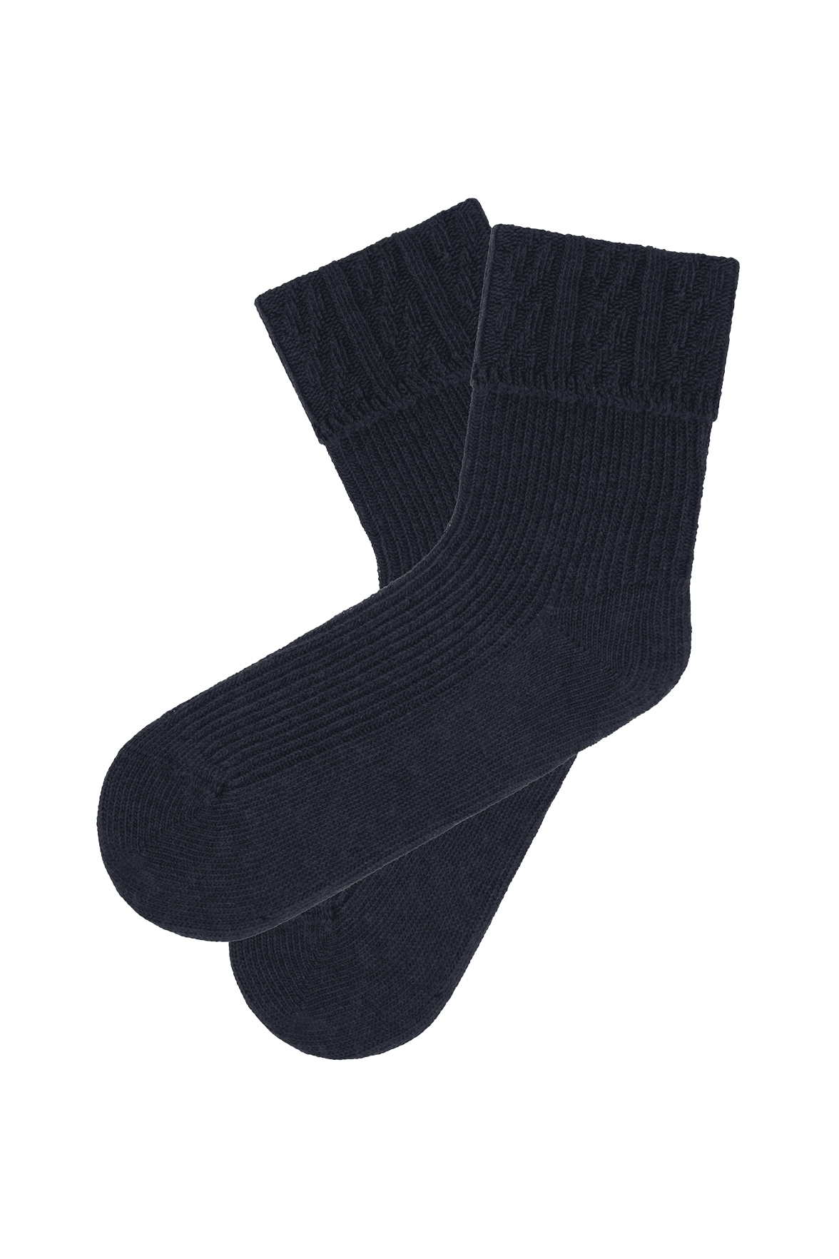 socquettes en coton bio avec Revers Fantaisie - Marine