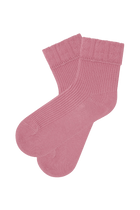 socquettes en coton bio avec Revers Fantaisie - Rose