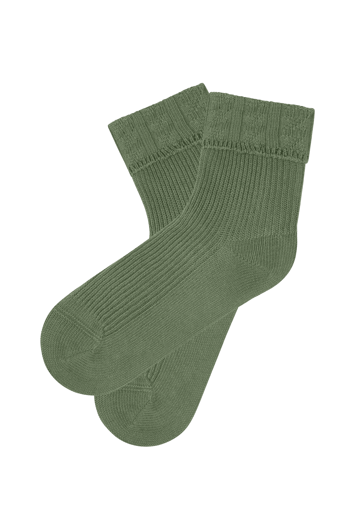 socquettes en coton bio avec Revers Fantaisie - Thym