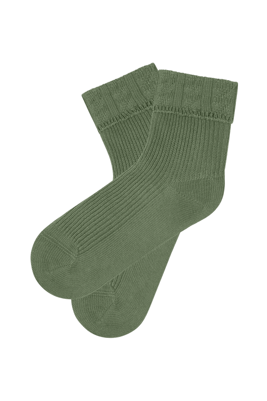 socquettes en coton bio avec Revers Fantaisie - Thym