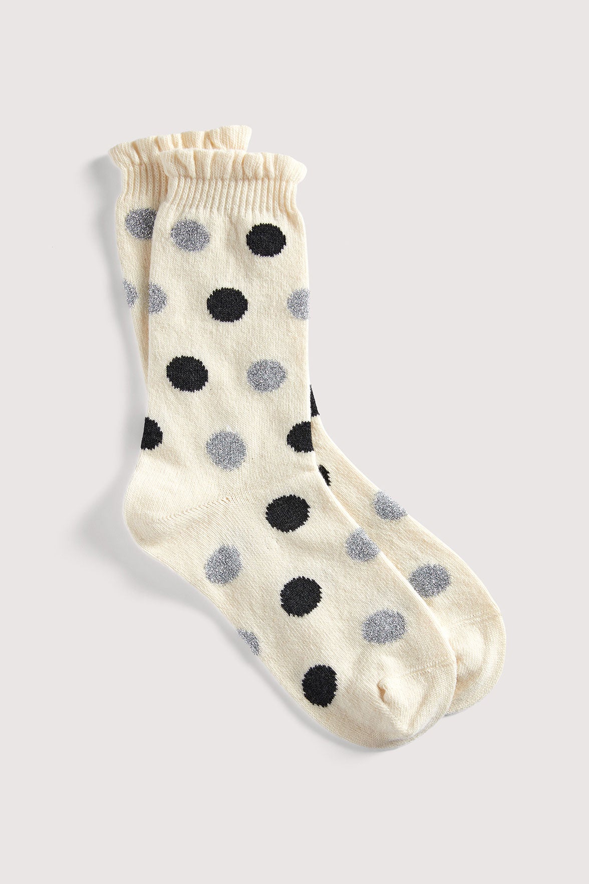 Chaussettes Fantaisies Pois Lurex - Naturel