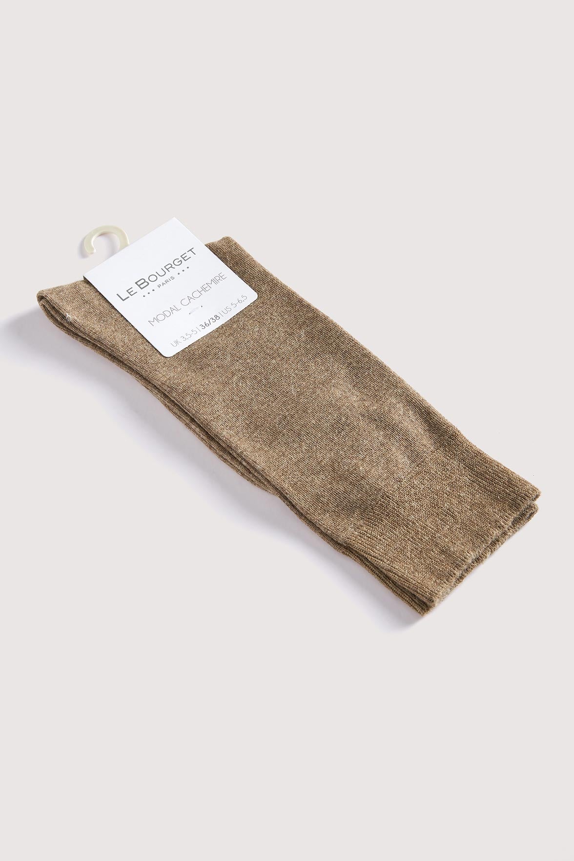 Chaussettes Unies Hautes Modal et Cachemire - Camel