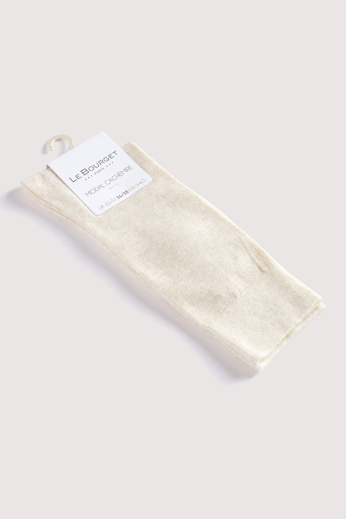 Chaussettes Unies Hautes Modal et Cachemire - Naturel