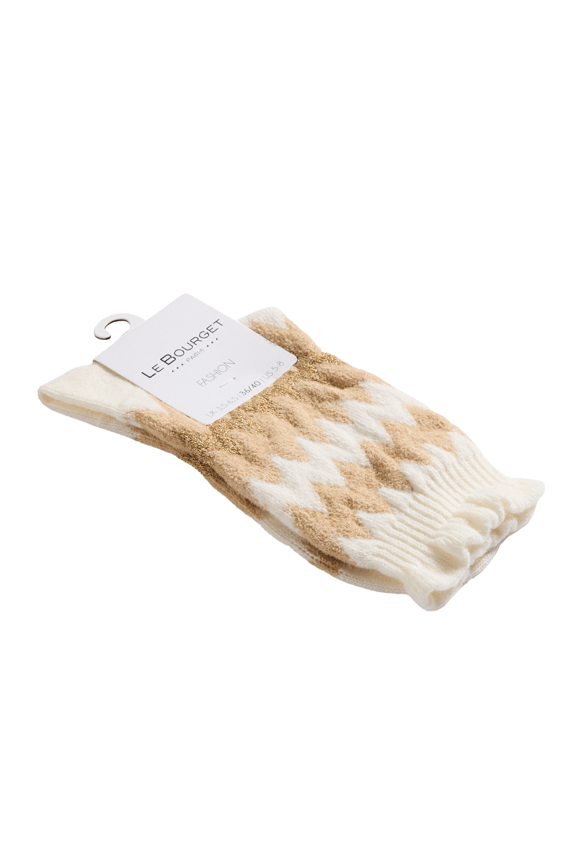 Chaussettes Fantaisie Motif Chevrons - Naturel