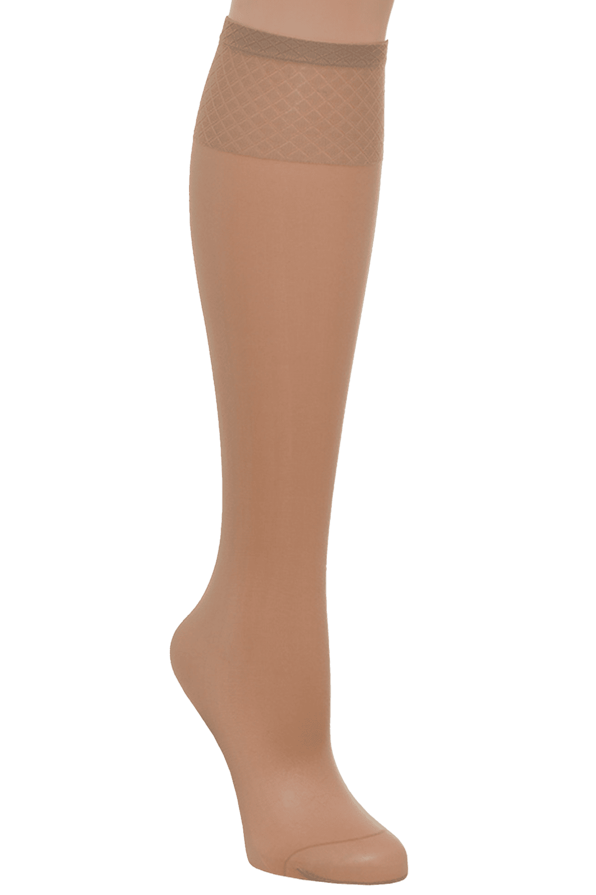 Lot de 2 paires de Mi-Bas Voilance Transparent Satiné 15D - Bronzé