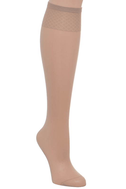 Lot de 2 paires de Mi-Bas Voilance Transparent Satiné 15D - Nude