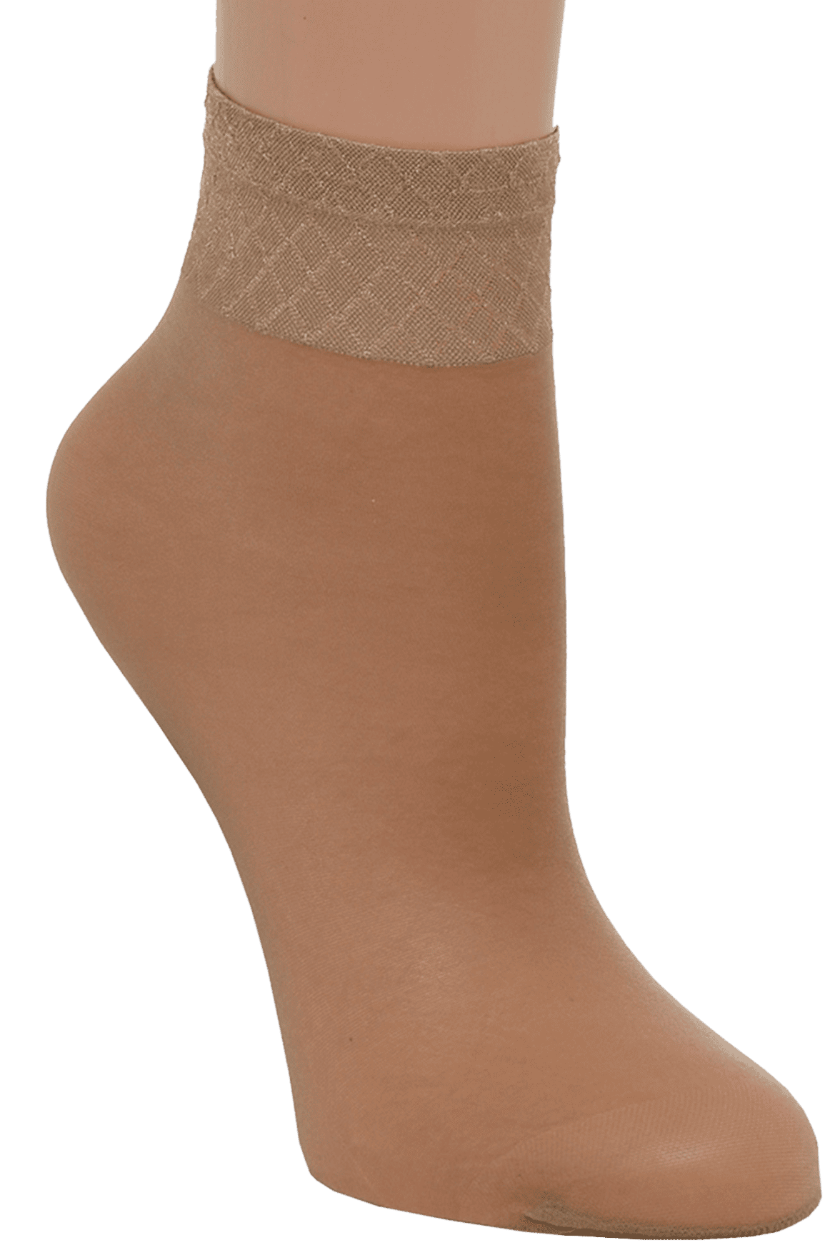 Lot de 2 paires Socquettes Voilance Transparent Satiné 15D - Bronzé