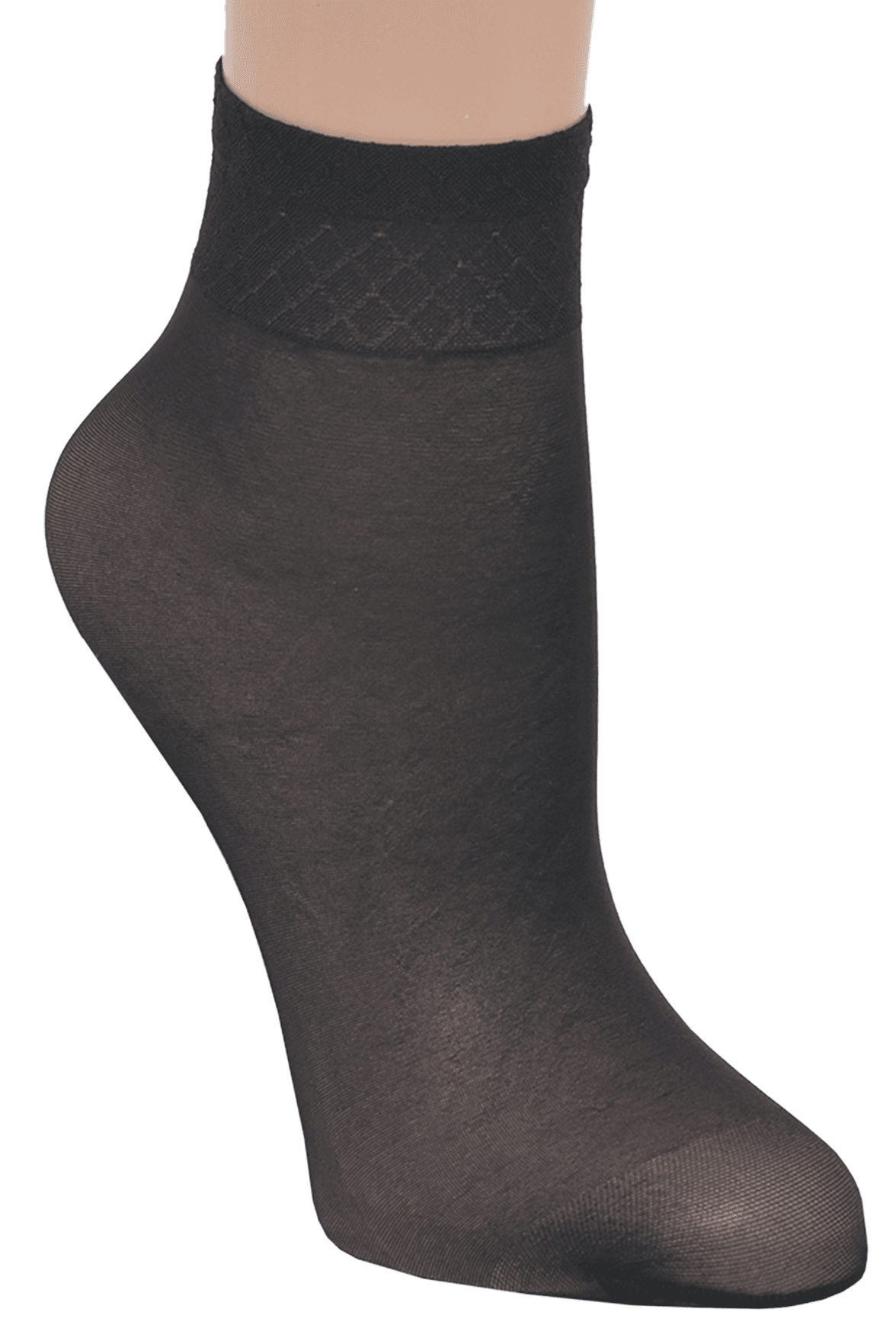 Lot de 2 paires Socquettes Voilance Transparent Satiné 15D - Noir