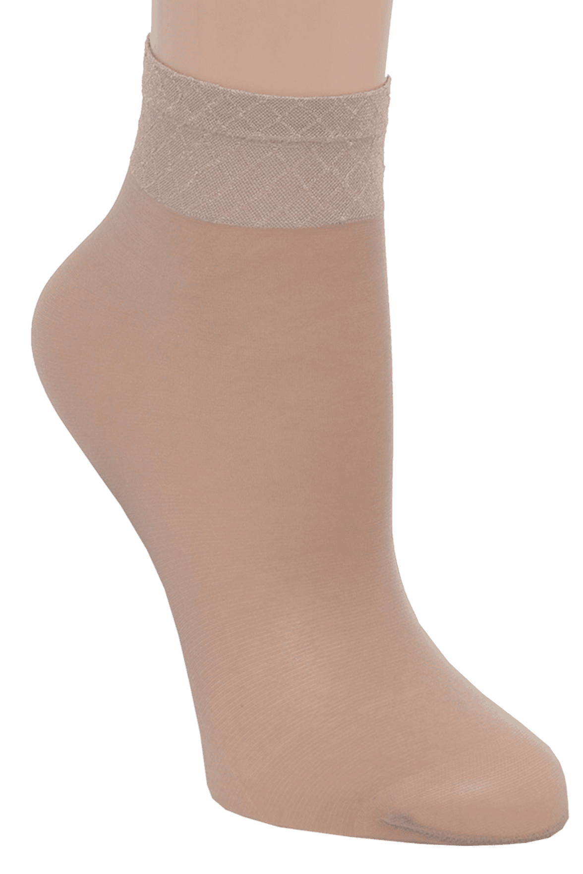 Lot de 2 paires Socquettes Voilance Transparent Satiné 15D - Nude