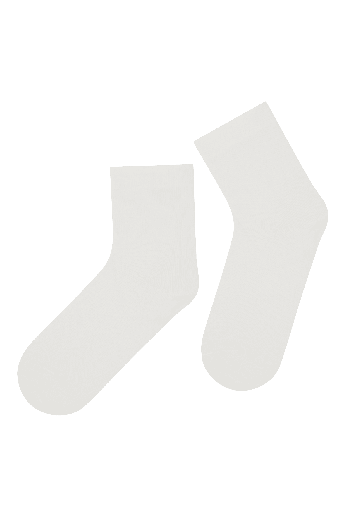 Socquettes Bord Maille Piquée Coton et Cachemire - Naturel