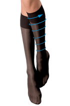 Mi-Bas Semi-Opaque Satiné Confort Anti Jambes Lourdes 40D - Noir