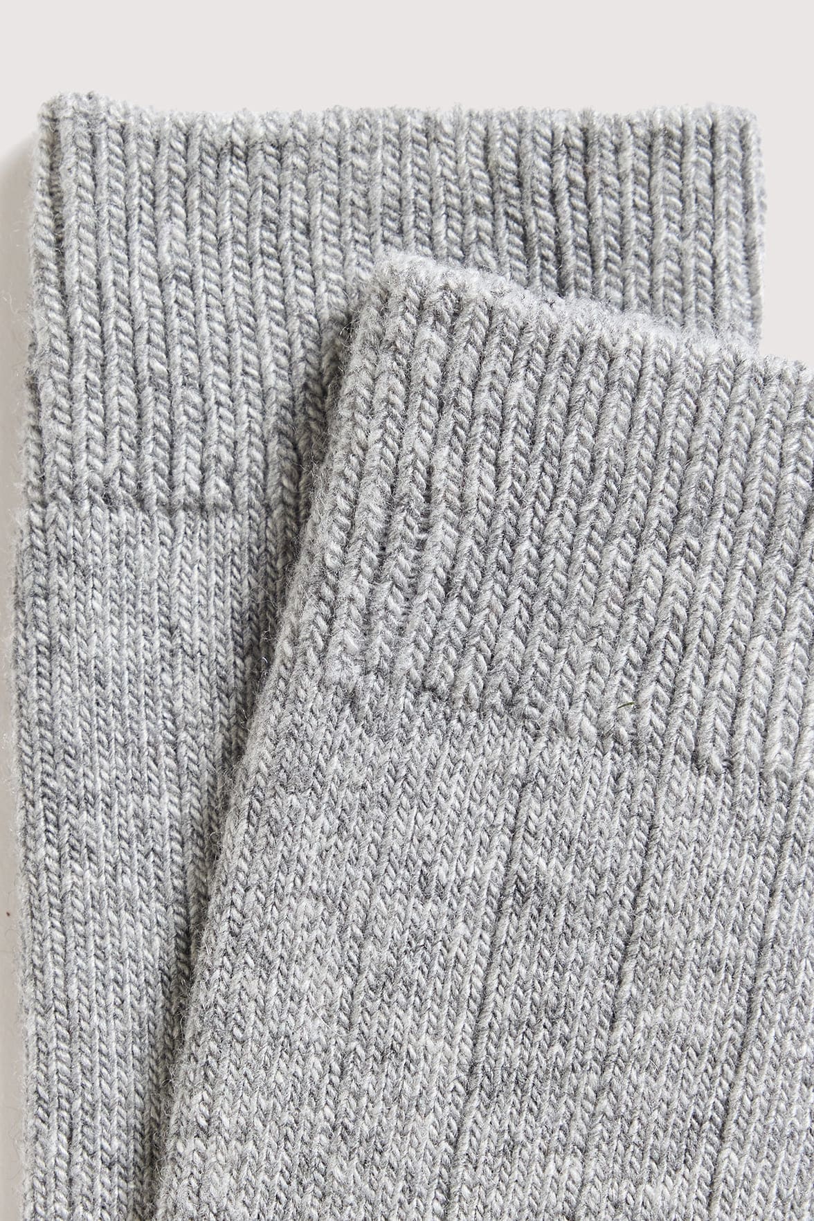 Chaussettes Unies Cachemire et Soie - Gris Chiné
