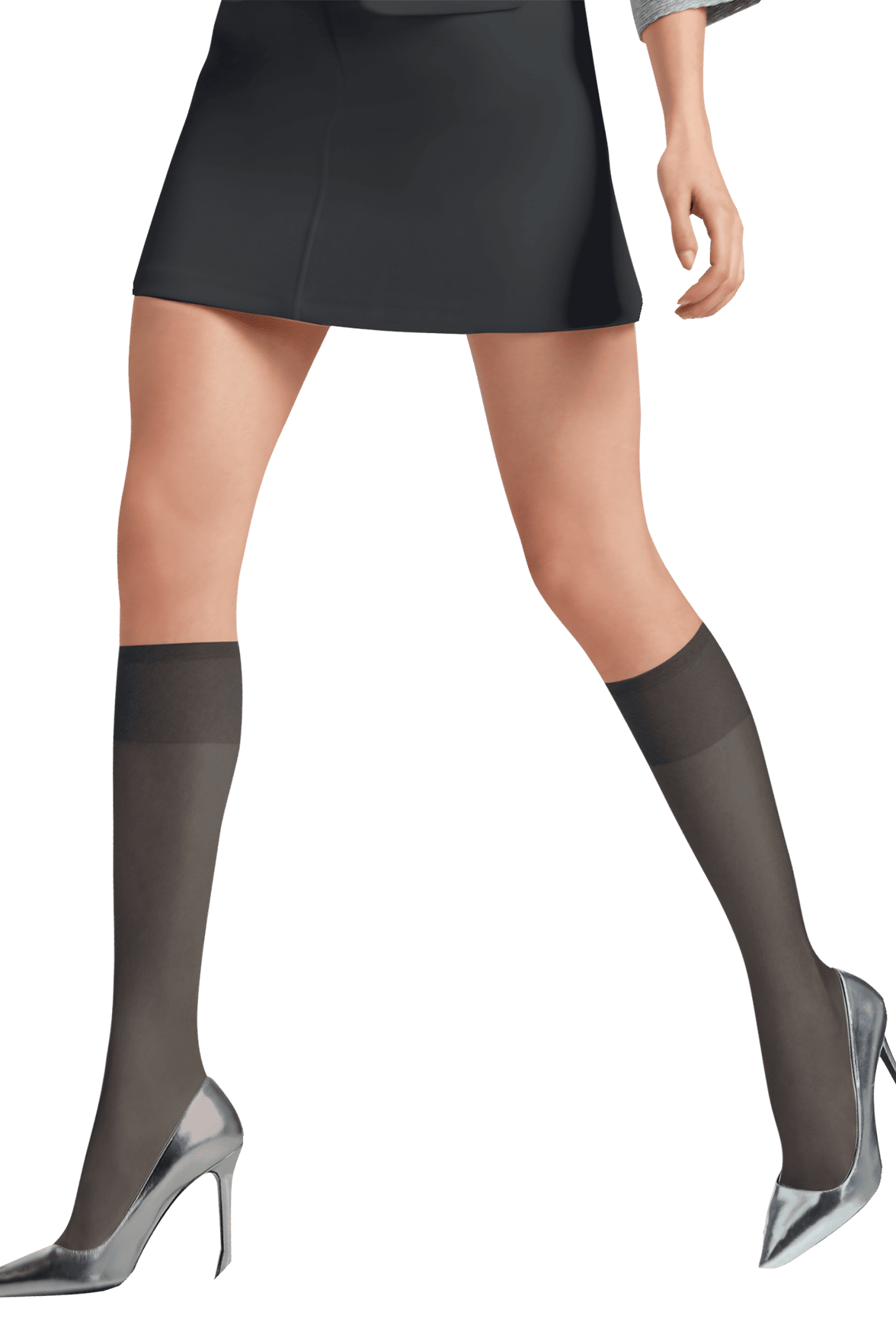 Lot de 2 paires de Mi-Bas Semi-Opaque Satiné 30D - Noir