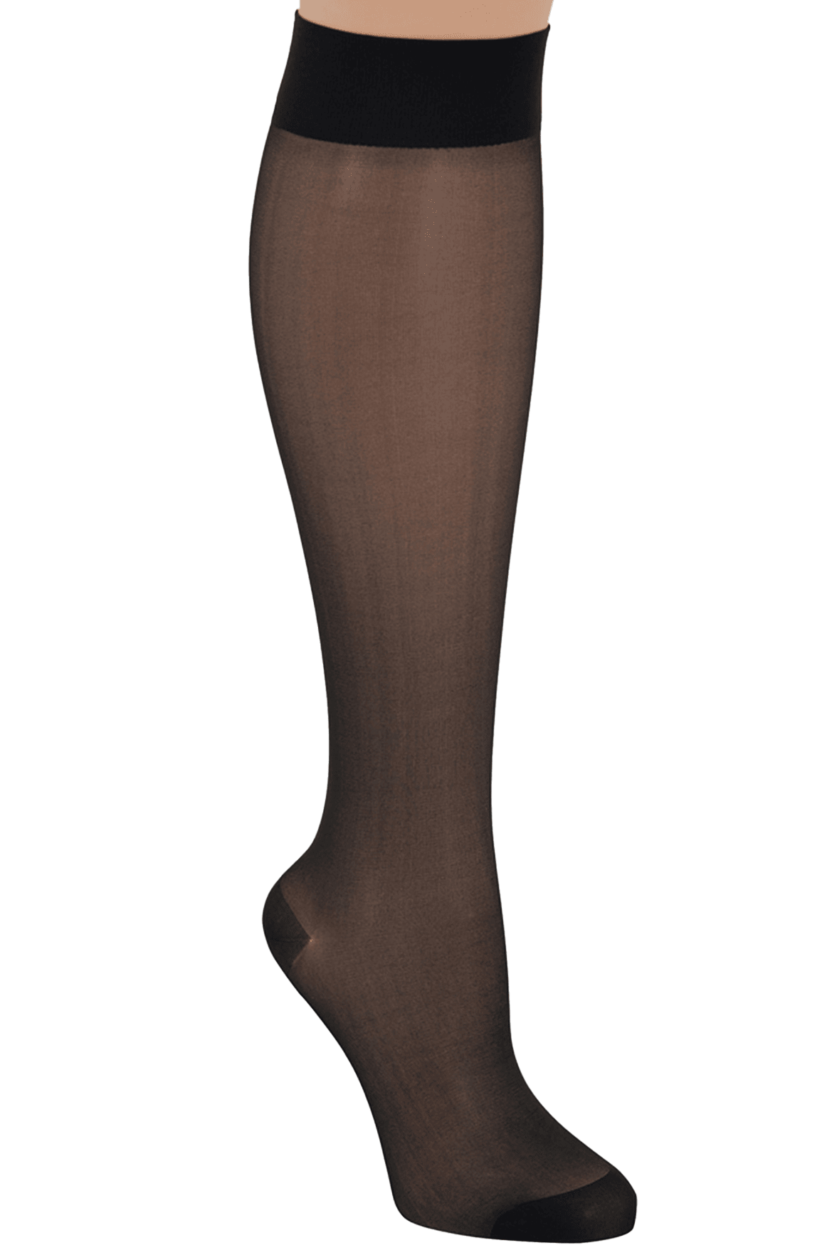 Mi-Bas Transparent Satiné Perfect Chic 20D - Noir