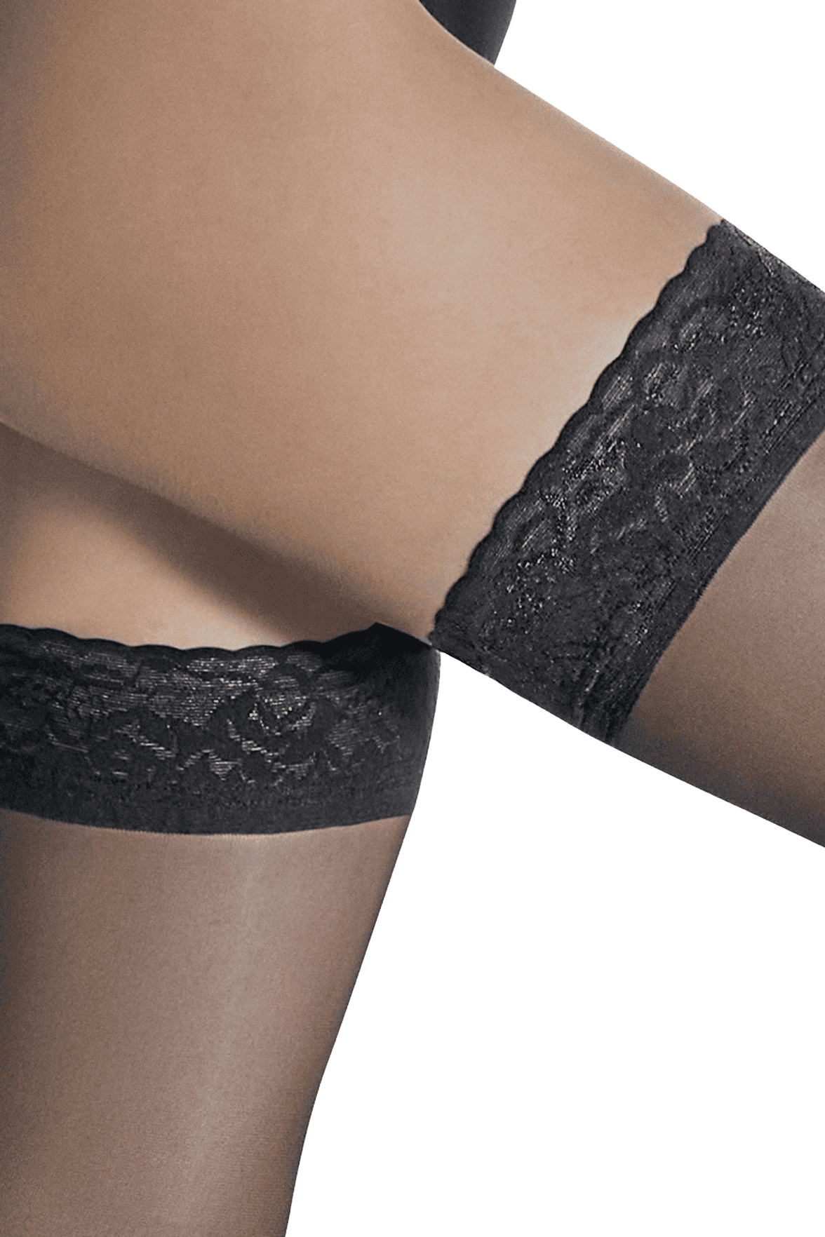 Bas-Top Transparent Satiné 15D - Noir