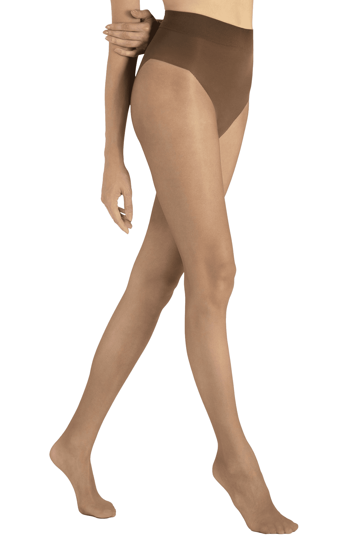 Collant Nude Satiné Ventre Plat 12D - Beige Foncé