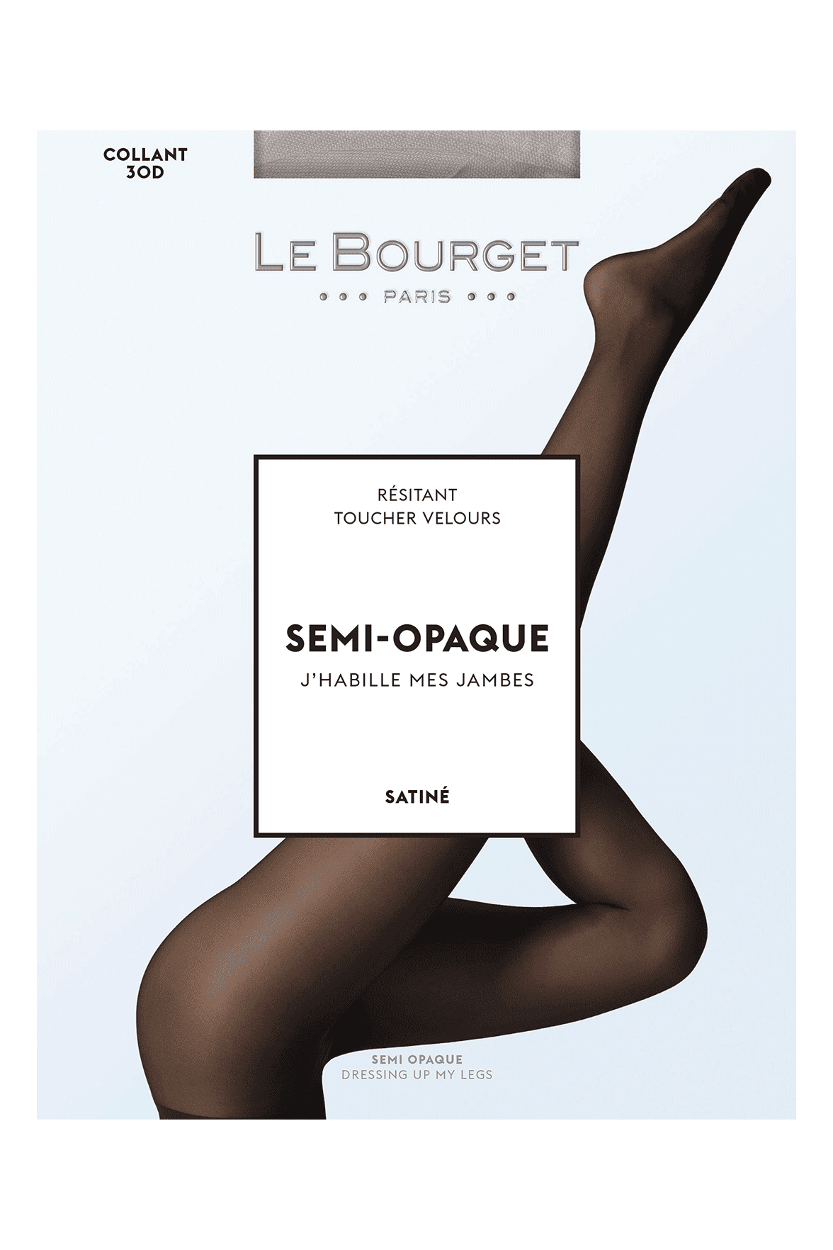 Collant Semi-Opaque Satiné Ultra Résistant 30D - Nearly Black