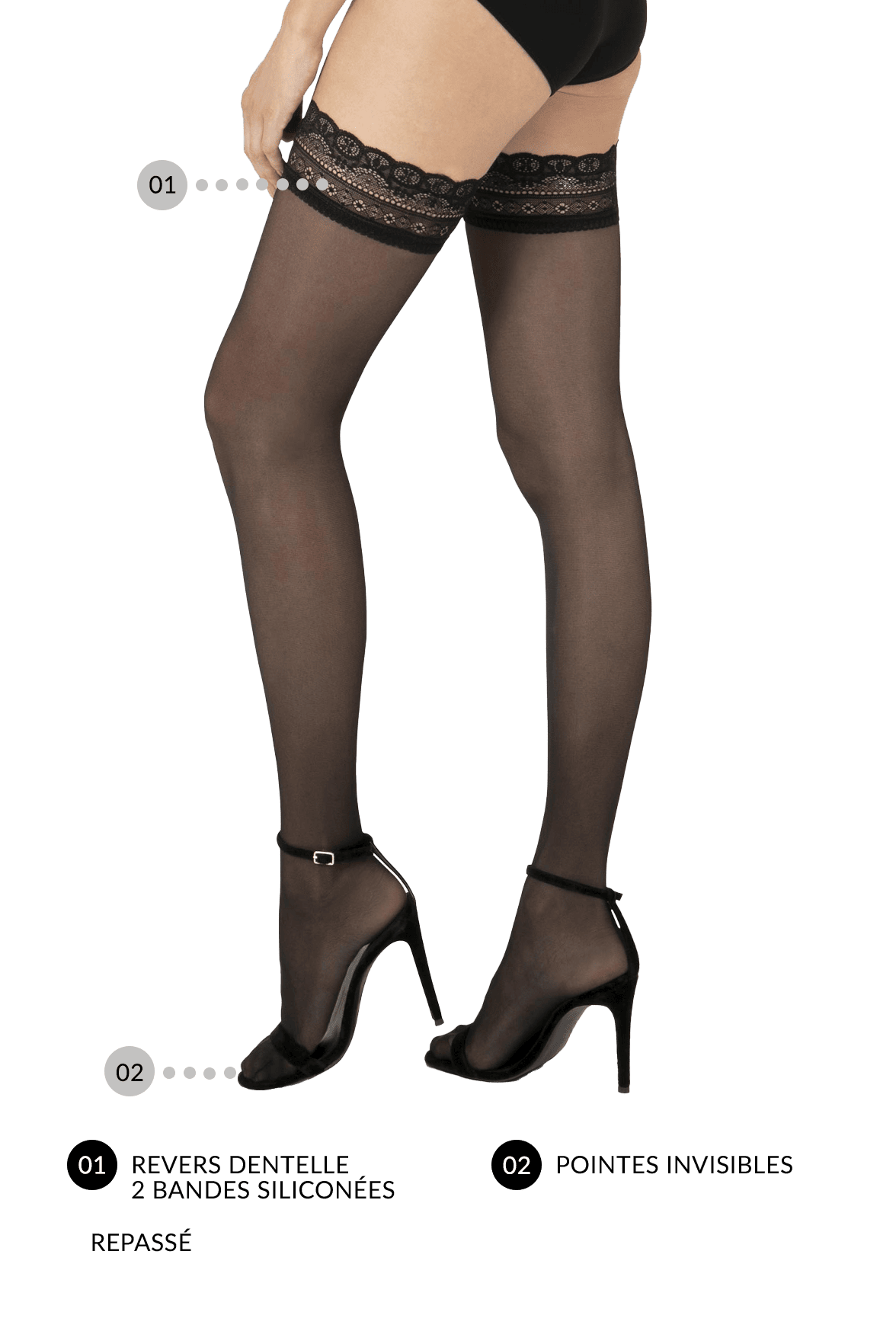 Bas-Top Semi-Opaque Mat 30D - Noir