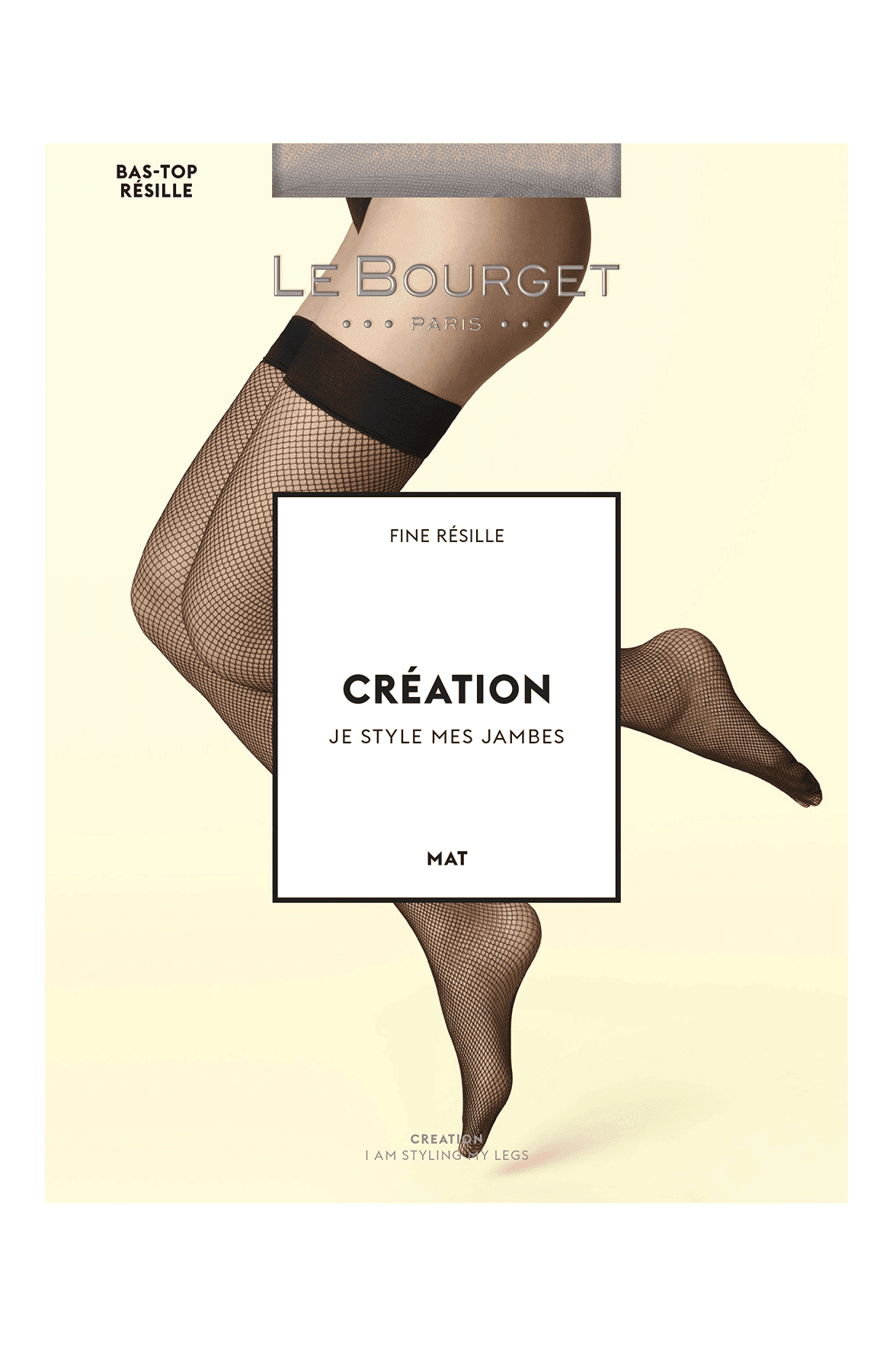 Bas-Top Fine Résille Création - Noir