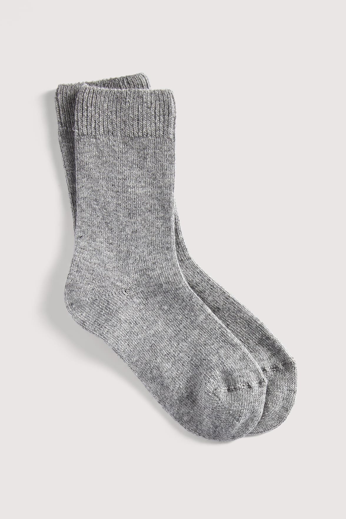 Chaussettes Unies en Cachemire et Soie - Gris Chiné